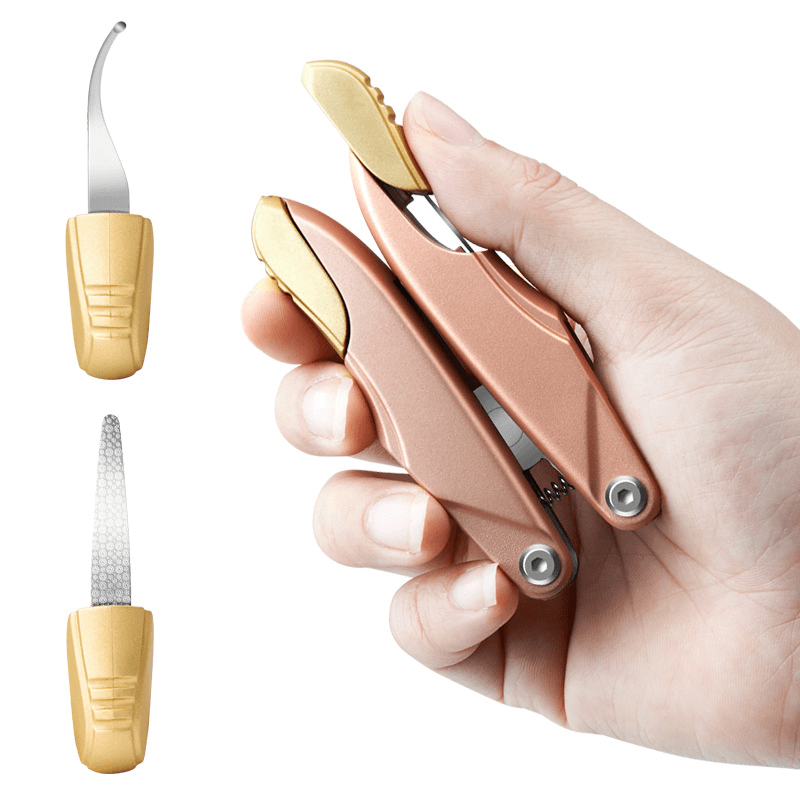 Anself Nail Clippers 3 in 1 Professional Portable Stainless Steel Fold Nail Toenail Nippers for Thick and Ingrown Toenails