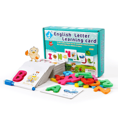 Puzzle Alphabet Rechtschreibung Englische Buchstaben Tierkarten Lernspielzeug für Kinder Geschenk