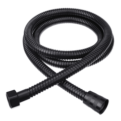 1.5M Black Stainless Steel Bathroom Shower Hose Handheld Water Pipe Fittings Shower Head Hose Replacement G1/2 Connection W/ Double Buckles