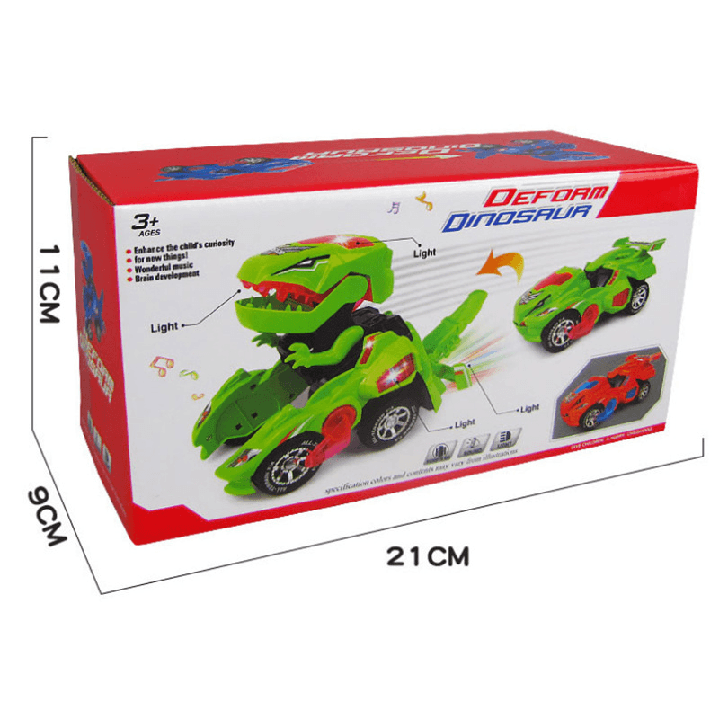 HG-788 Electric Deformation Dinosaur Chariot Deformed Dinosaur Racing Car Children'S Puzzle Toys with Light Sound