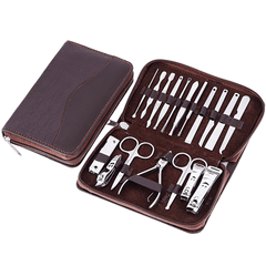 Y.F.M® 18Pcs Nail Clipper Set Manicure Pedicure Tools Kit Toenails Cutter Beard Scissors Cuticle