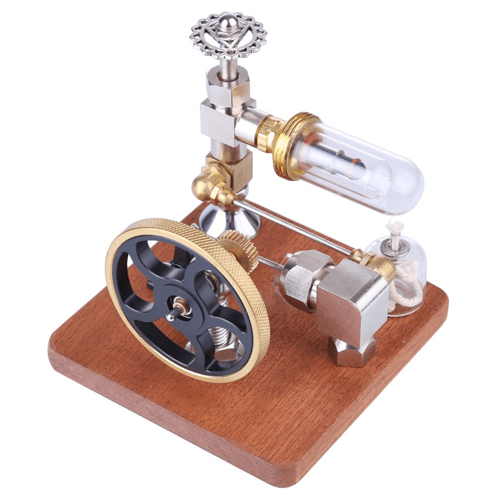 Stirling Engine Model Free Piston Adjustable Speed External Combustion Engine with Vertical Flywheel Physics Science Toy