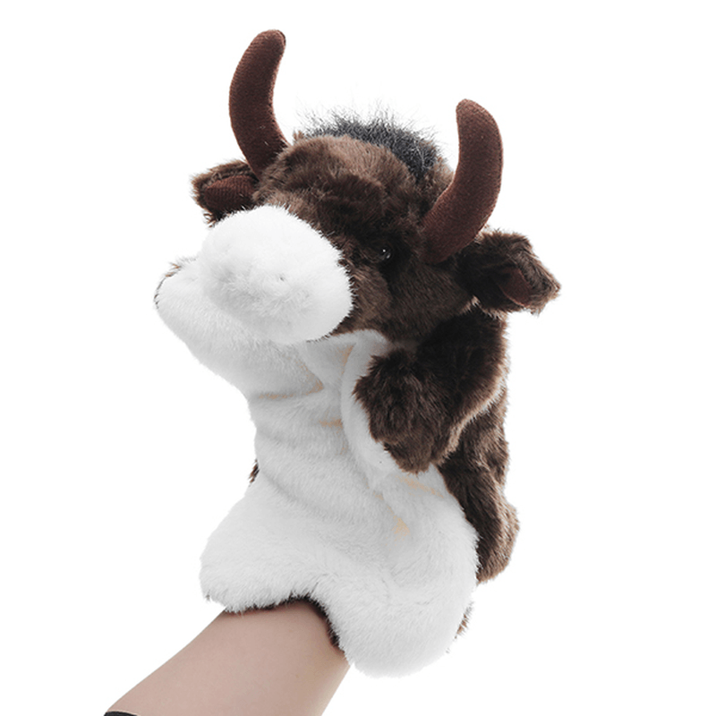 27CM Stuffed Animal Cow Hand Puppet Classic Children Figure Puppet Toys Plush