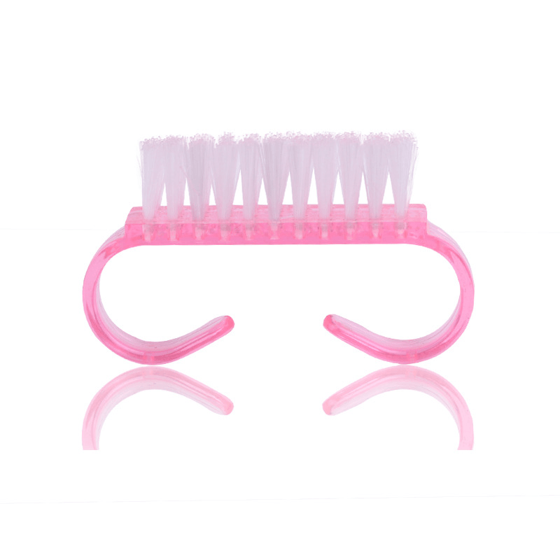 6Pcs Plastic Nail Dust Clean Cleaning Brush Pedicure round Head Cleaning Brush Nail Accesories Tool