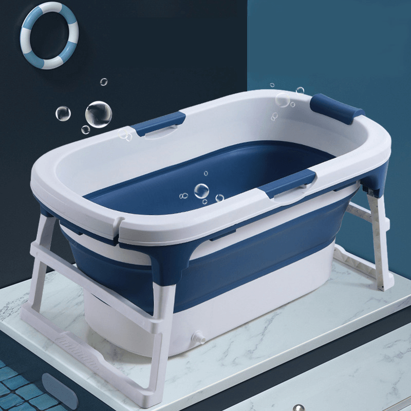 44 Inch Foldable Bathtub Bath Barrel Adult Children'S Folding Spa Sauna Shower Tub