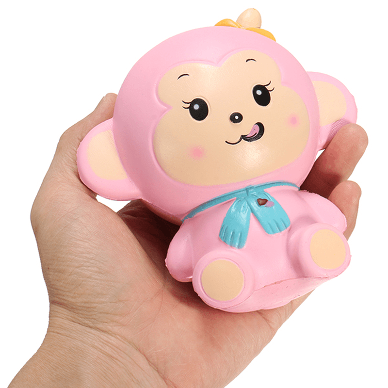 Woow Squishy Monkey Slow Rising 12Cm with Original Packaging Blue and Pink