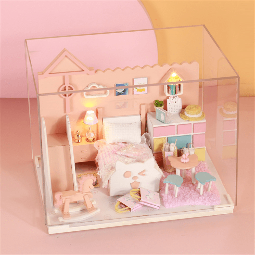 Iie Create DIY Meow Mia Handmade Cottage Assembled Doll House Model P002