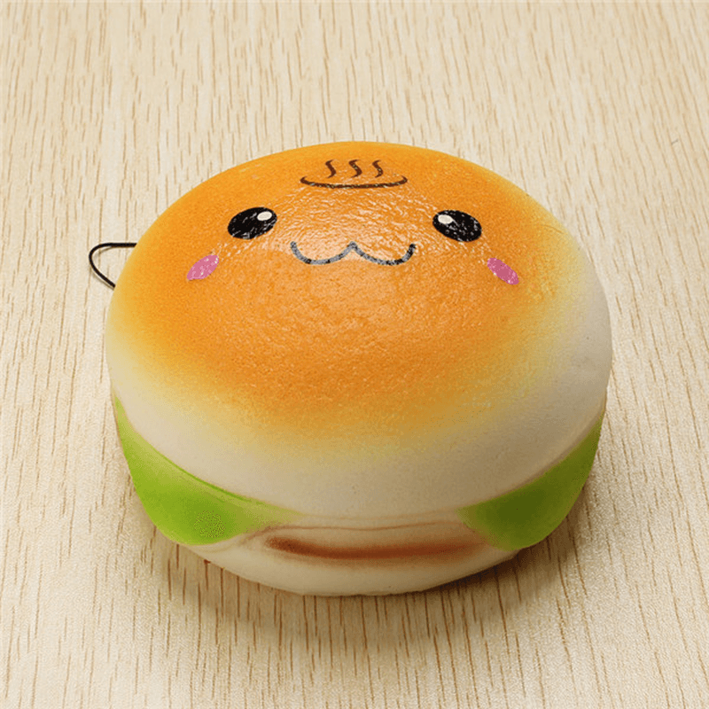 10Cm Squishy Hamburger Toy Random Cute Bread Phone Bag Strap Pendant