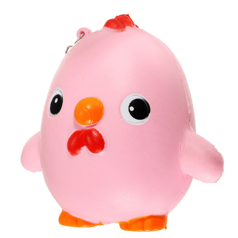 Squishy Pink Chicken Jumbo 10Cm Slow Rising Collection Gift Decor Soft Toy Phone Bag Strap