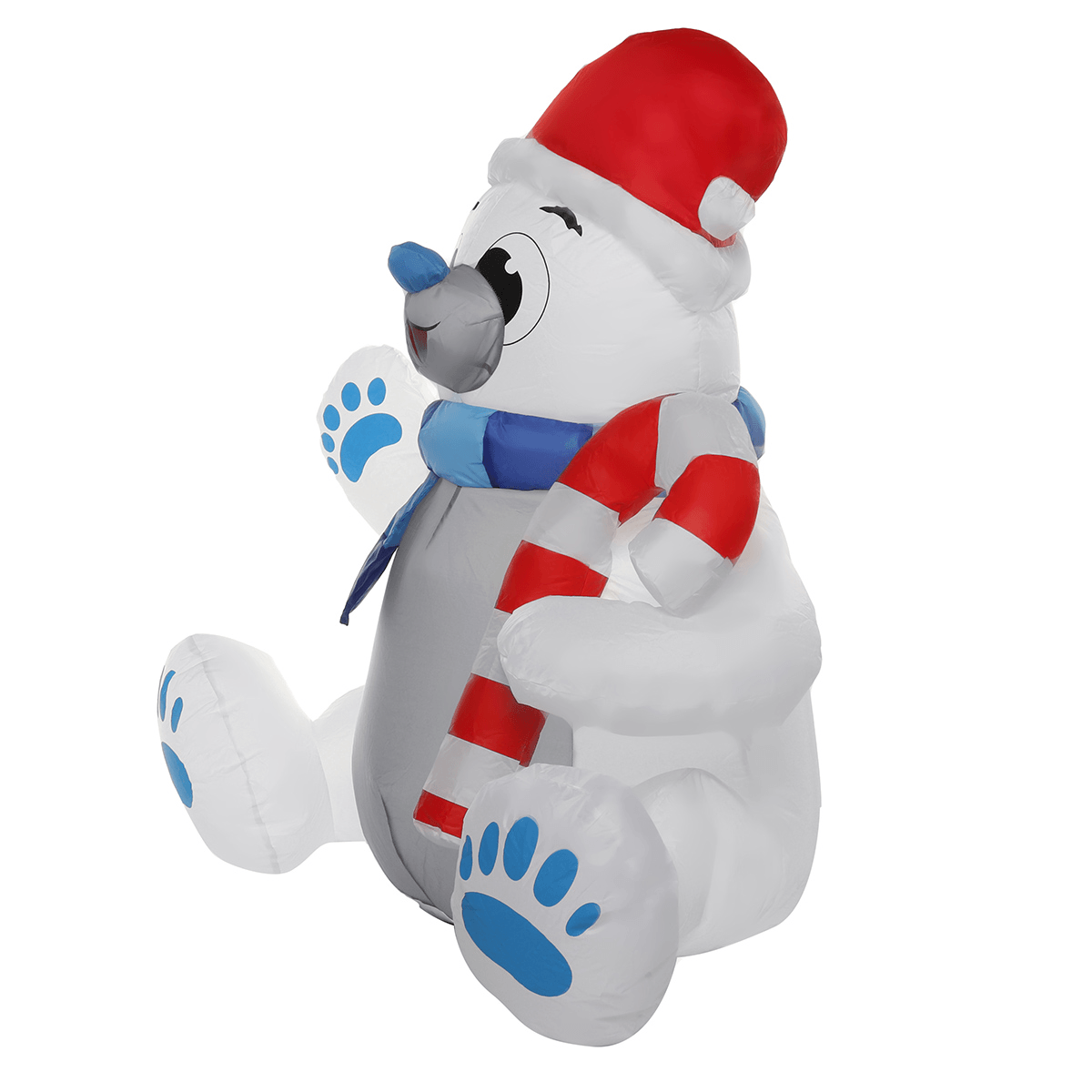 1.2M LED Christmas Waterproof Polyester Built-In Blower Uv-Resistant Inflatable Bear Toy for Christmas Decoration Party Gift