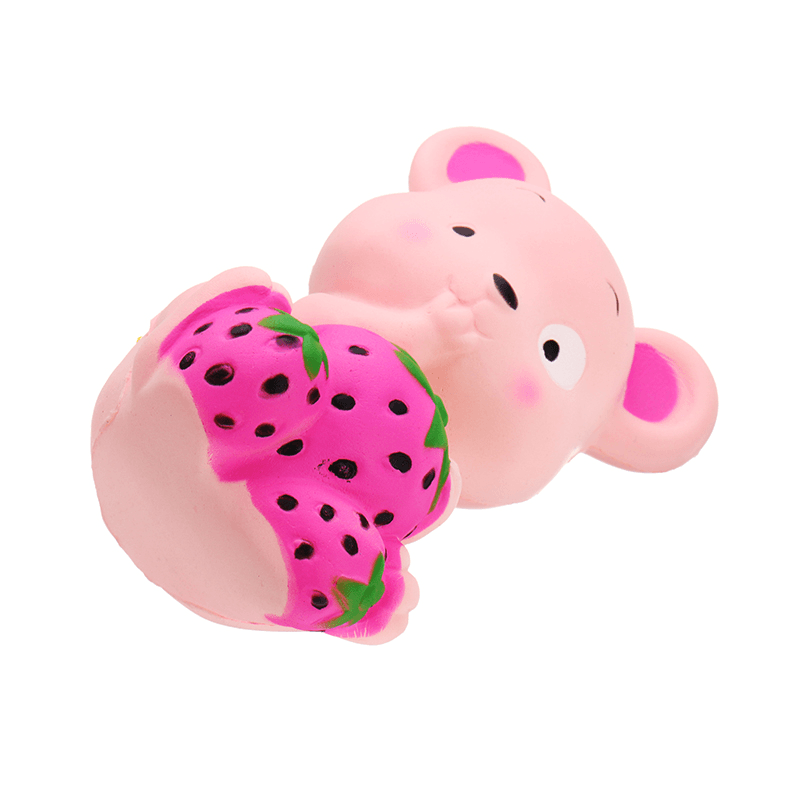 Squishy Strawberry Rat 13CM Slow Rising Soft Toy Stress Relief Gift Collection with Packing