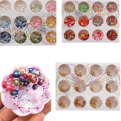 12Pcs/Set Handmade Slime DIY Material Colorful Beads Fruit Slice Soft Ceramic Granules Pearl Powder