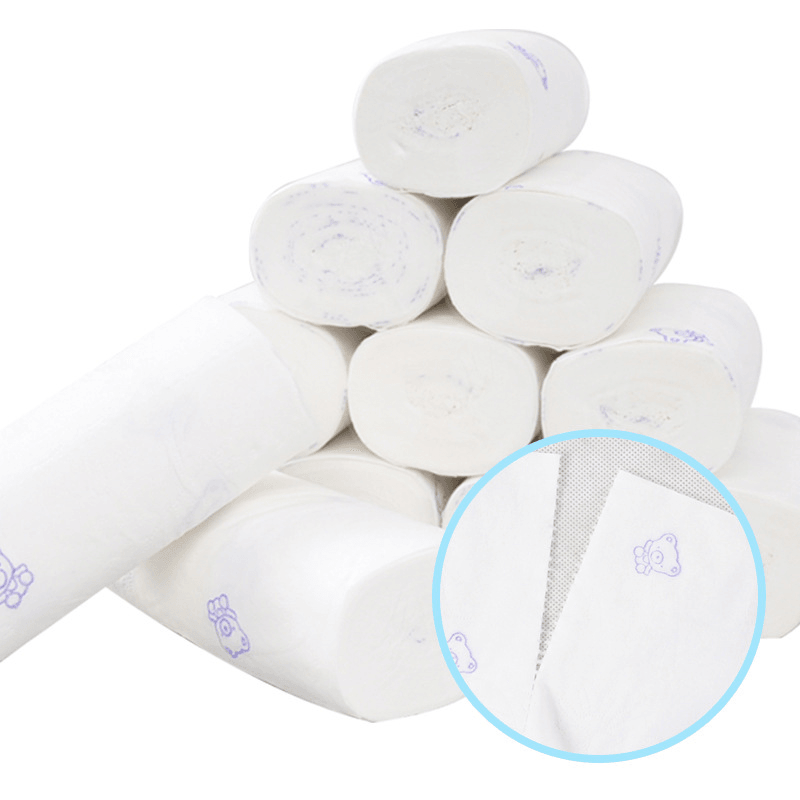 12 Rolls 4-Ply Toilet Paper Household Ultra Soft Wood Roll Paper Towels Tissue