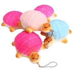 13 cm weiche Kawaii süße kleine Schildkröte Telefon Brot Brötchen Squishy Charms mit Seil zufällige Farbe