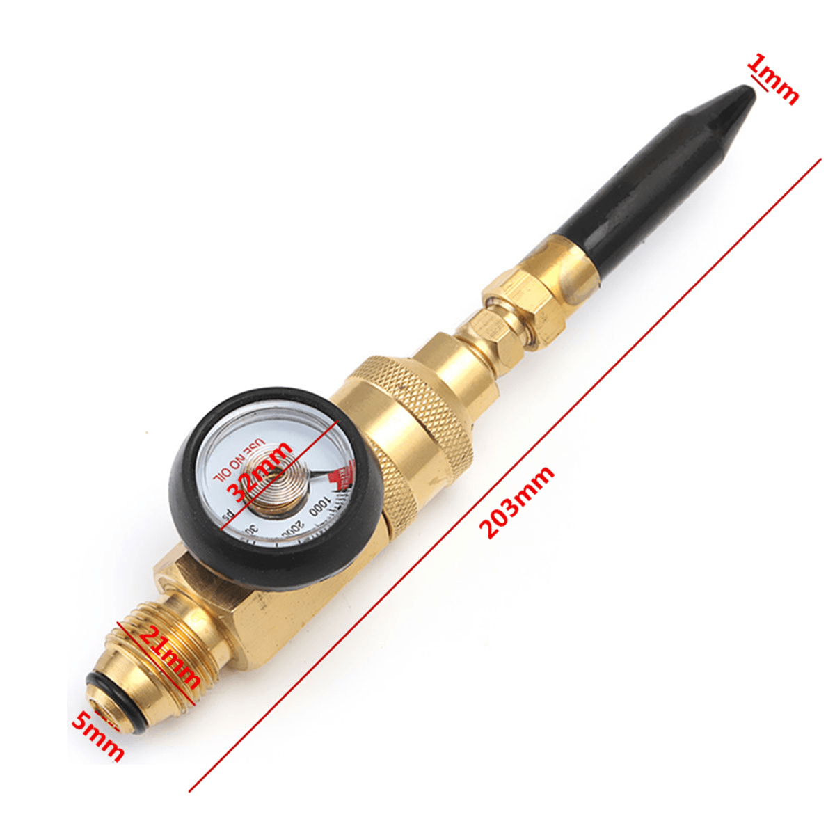 Latex Balloon Gas Inflator Filler with Gauge Helium Tank Regulator for G5/8 Tank Valves