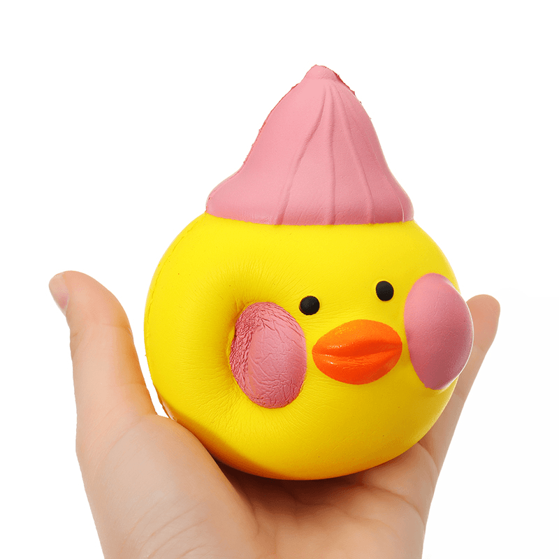 Gelbe Ente Squishy, ​​10 x 8,5 x 9 cm, langsam aufsteigend, mit Verpackung, Sammlung, Geschenk-Stofftier