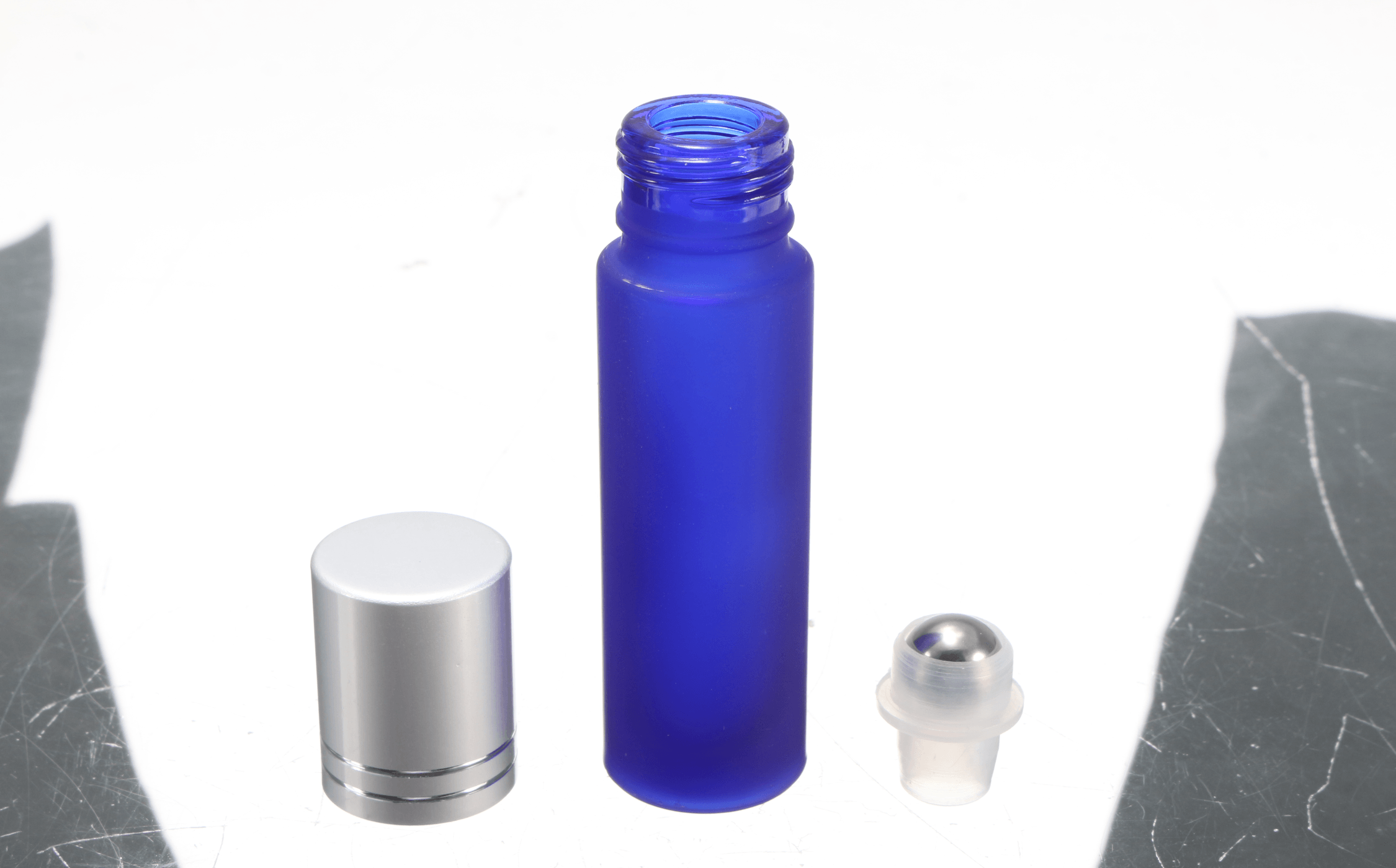 5PCS 10Ml 1/3Oz Cobalt BLUE ROLL on GLASS BOTTLE ESSENTIAL OIL Roller Ball