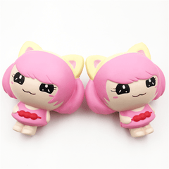 Squishyfun Pink Little Girl Squishy Hanging Decoration 12CM Cute Doll Gift Collection Packaging