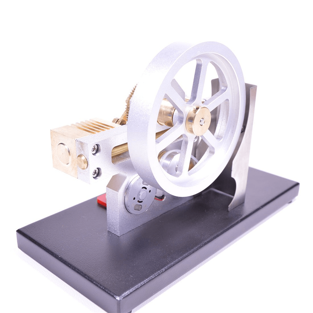 Enjomor Horizontal Gear Drive Hot Air Stirling Engine LED Electricity Generator Model with Voltmeter