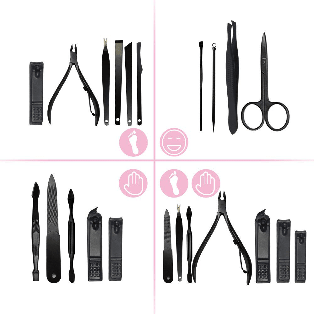 New 16 in 1 Nail Clipper Professional Stainless Steel Scissors Grooming Kit Art Cuticle Utility Tools Nail Clipper Manicure Set