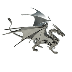 Steel Warcraft DIY 3D Puzzle Dragon Toys Stainless Steel Model Building Decor 16*5.3*14Cm