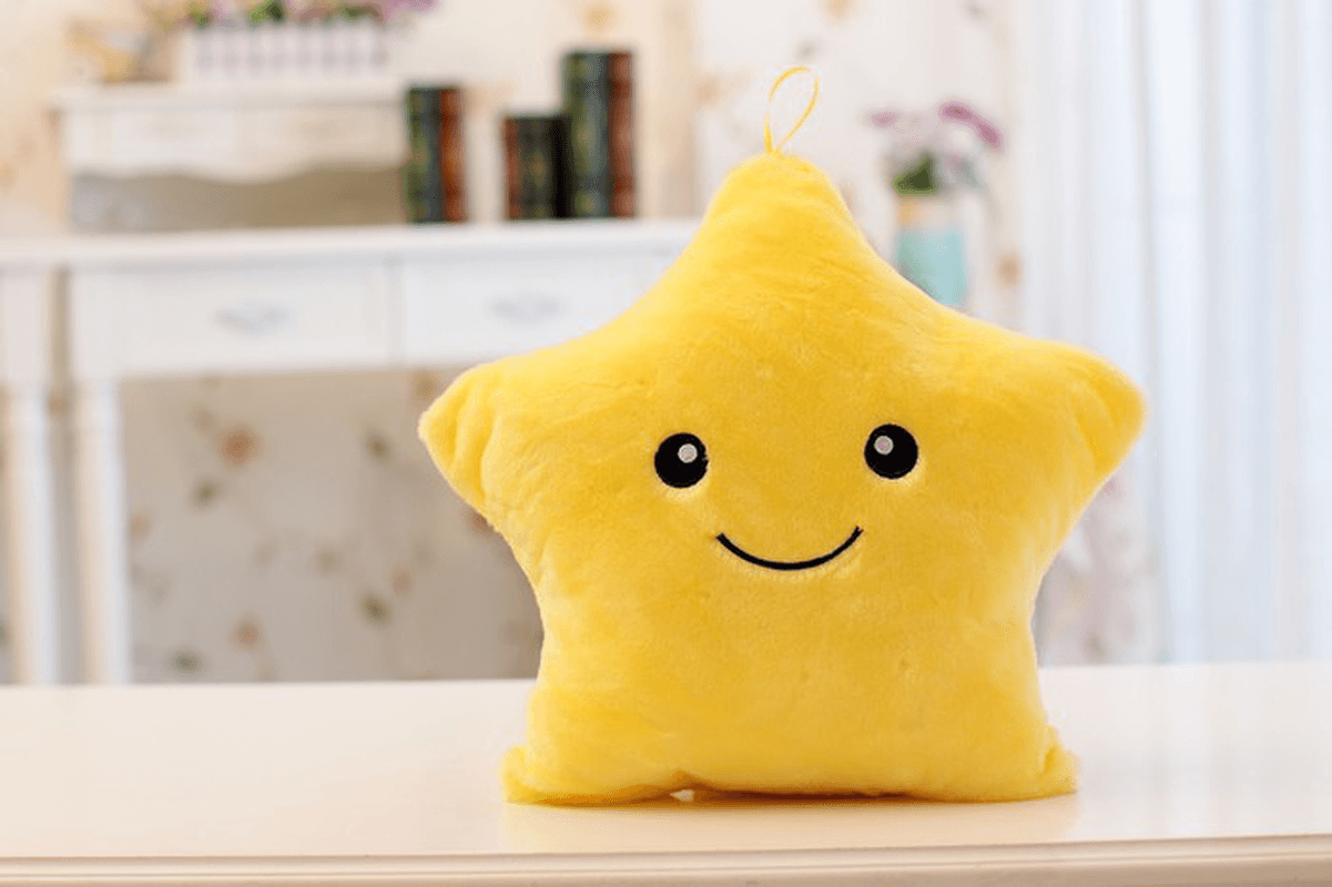 Smile Star LED Flash Light Stuffed Cushion Soft Cotton Plush Throw Pillow Decor Children Valentines Gift Toy