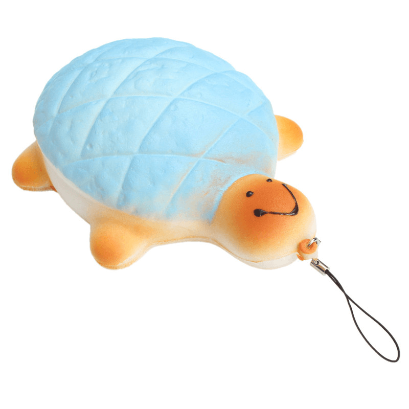 13 cm weiche Kawaii süße kleine Schildkröte Telefon Brot Brötchen Squishy Charms mit Seil zufällige Farbe