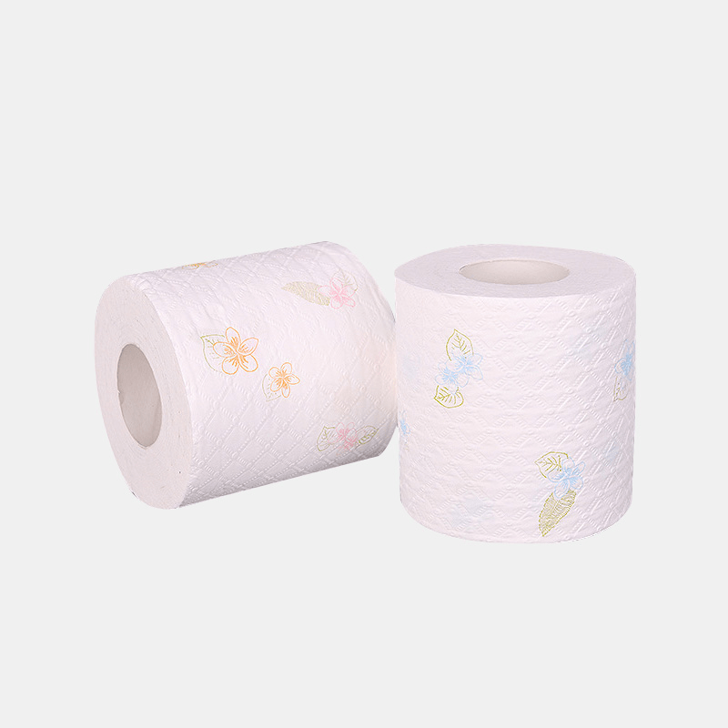 6 Rollen drucken 7-Sekunden-Rollenpapier Toilettenpapier Hotel Toilettenpapier aus weichem, hydratisiertem Holzzellstoff