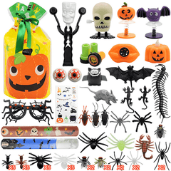 Halloween-Party-Geschenk, kleines Spielzeug-Dekorationsset, kniffliges Spinnen-Schädel-Kürbis-Taschen-Spielzeug