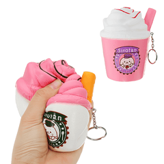 Eis-Teetasse, Squishy Kawaii Quetschspielzeug, 10 cm, süß, langsam aufsteigend, für Mädchen