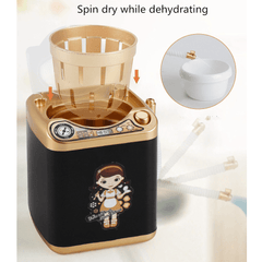 Black Simulation Electric Mini Washing Machine Washable and Dehydrated Play Children'S Indoor Toys