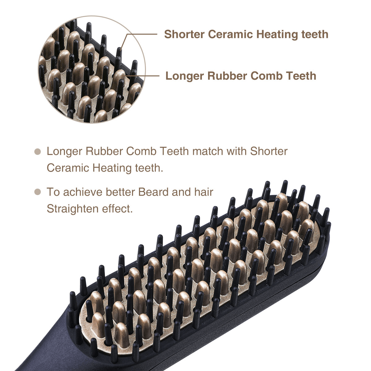 110-240V Electric Multifunctional Hair Styler Electric Hot Comb and Beard Straightening Brush with 360° Rotation Cord