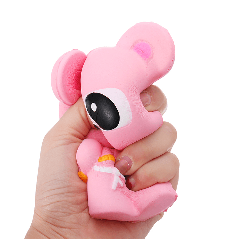 Pink Bear Squishy Panda Ninja Suit Soft Toy 13.5Cm Slow Rising Bag con embalaje de regalo