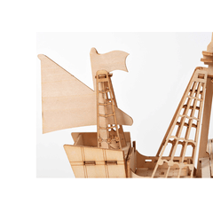 DIY 3D Wooden Handmade Assemble Three-Dimensional Marine Sailing Ship Model Building Toy