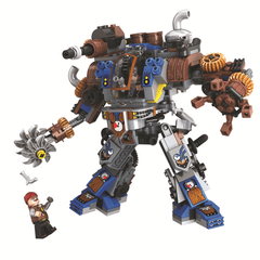 371 Pcs City Age of Steam Guards the Nation Building Blocks Mechanical Robots Warrior Figures Diy Assembly Blocks Toys for Kids