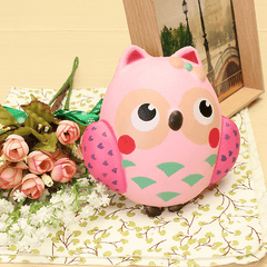 13 * 12 cm Squishy Owl Pink Weiches, langsam steigendes Tiersammlungsspielzeug