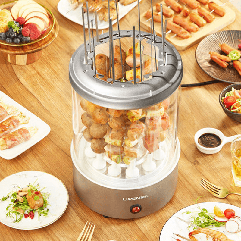 LIVEN KL-J120 Automatische rotierende Kebab-Maschine, 1100 W, Knopfsteuerung, 360° automatischer rotierender Braten aus ökologischer Kette