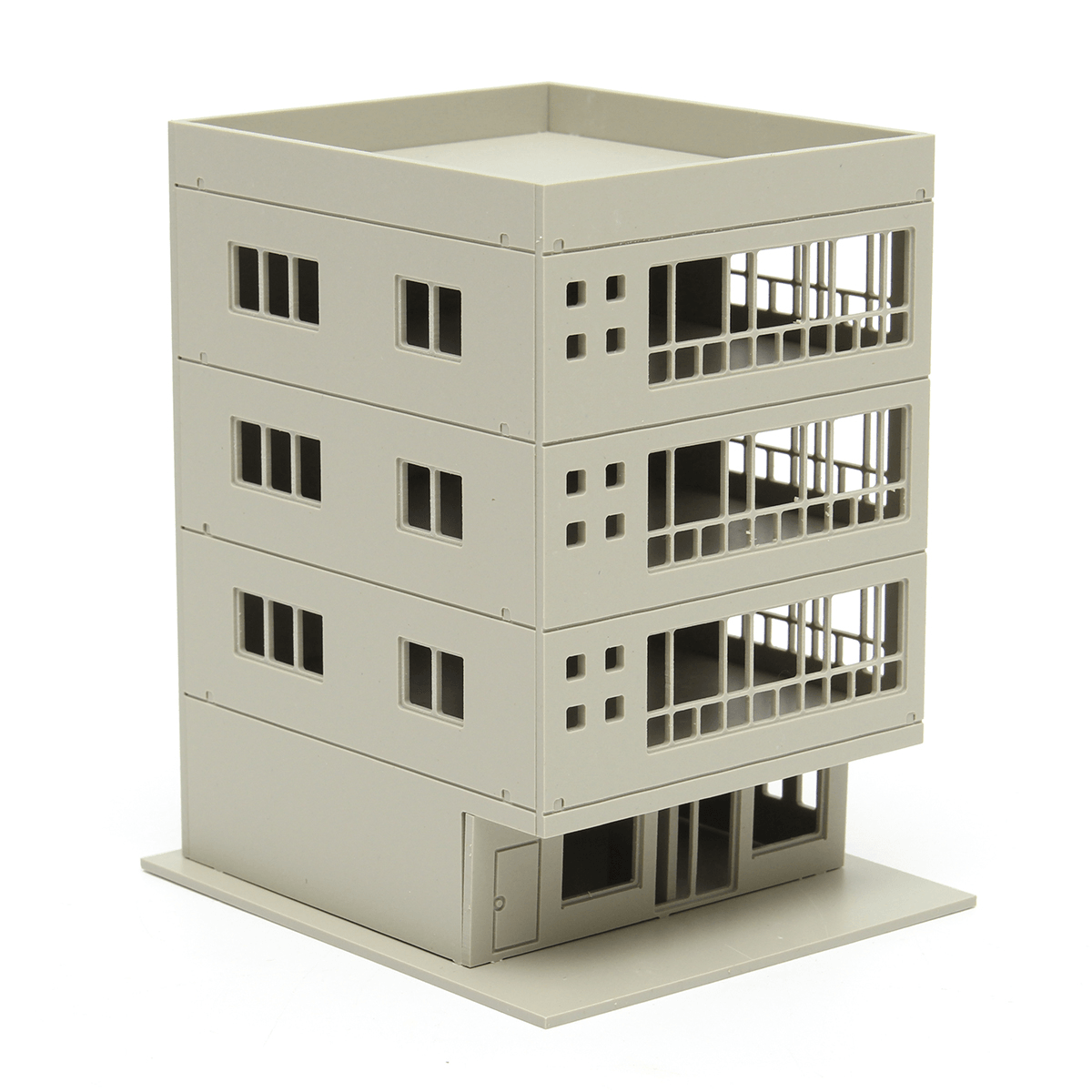 Outland Models Railway Modern 4-Story Office Building Unpainted 1:160 for GUNDAM