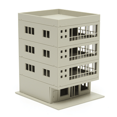 Outland Models Railway Modern 4-Story Office Building Unpainted 1:160 for GUNDAM