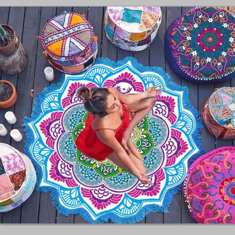 Honana WX-91 Bohemian Tapestry Totem Lotus Beach Towels Yoga Mat Camping Mattress Bikini Cover