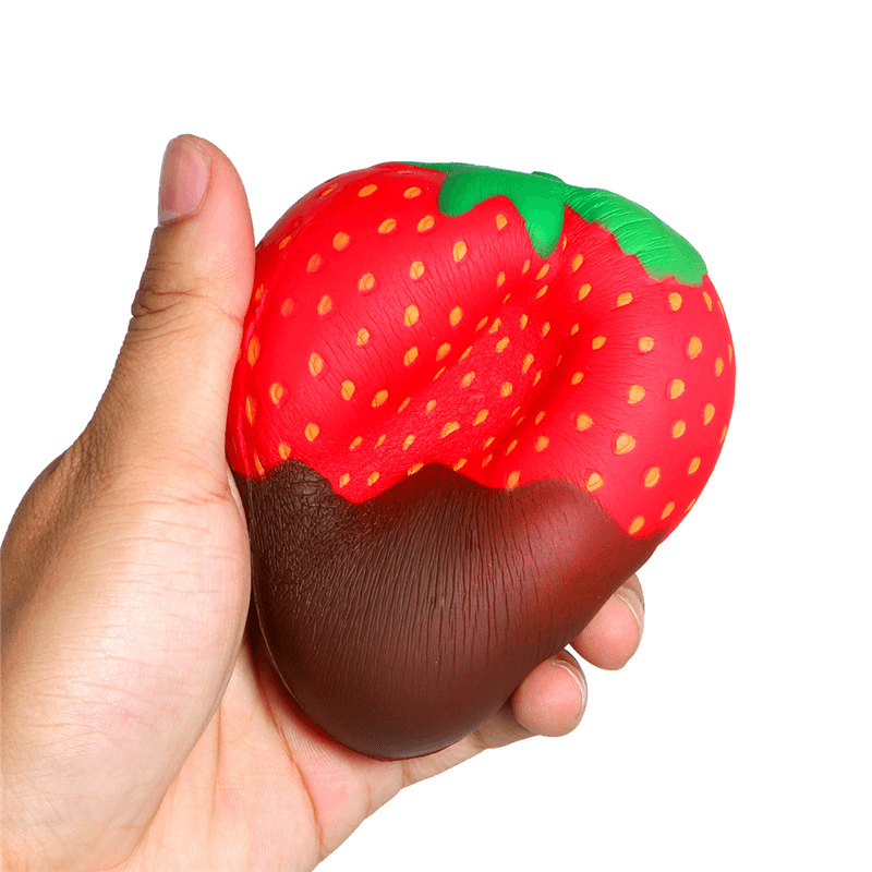 Yunxin Squishy Strawberry with Jam Jumbo 10Cm Soft Slow Rising with Packaging Collection Gift Decor