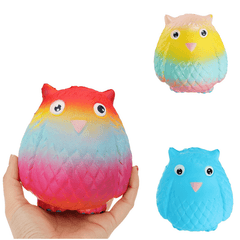 Jumbo Squishy Rainbow Owl 12Cm Soft Slow Rising Toy with Original Packing