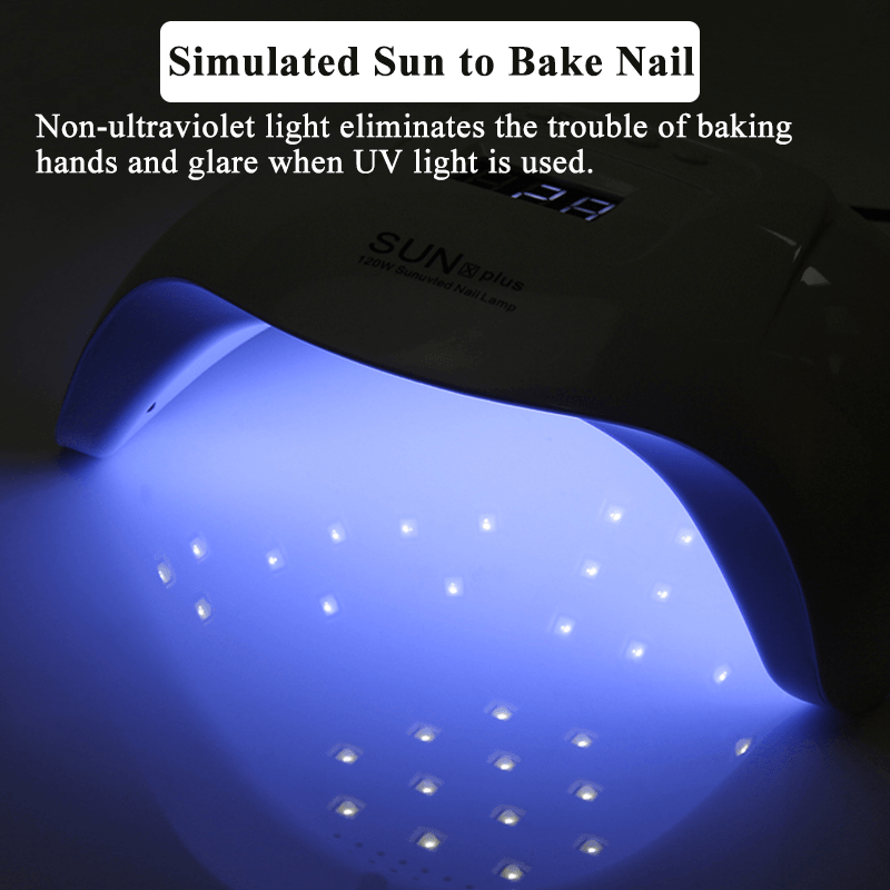 120W Nail Light Therapy Machine Quick-Drying Painless Nail Polish Glue Baking UV Lamp