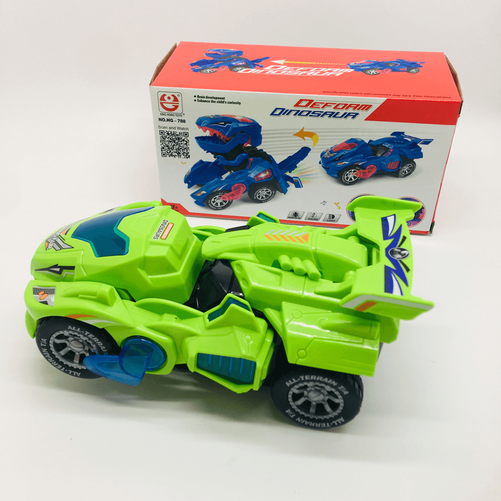 HG-788 Electric Deformation Dinosaur Chariot Deformed Dinosaur Racing Car Children'S Puzzle Toys with Light Sound