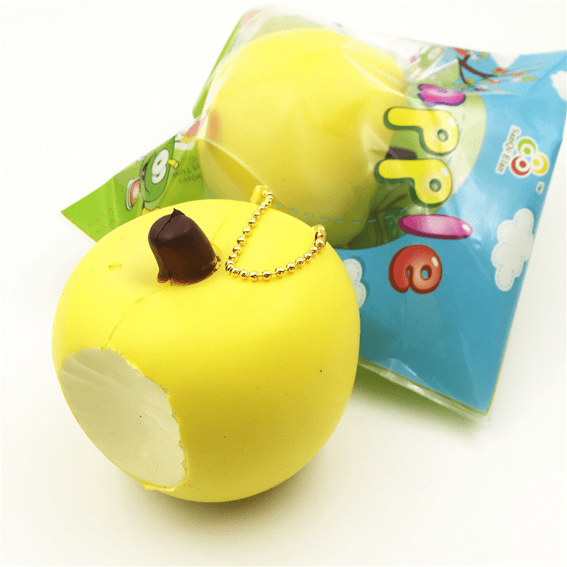 Sanqi Elan Simulation Cute Apple Soft Squishy Super Slow Rising Original Packaging Ball Chain Kid Toy