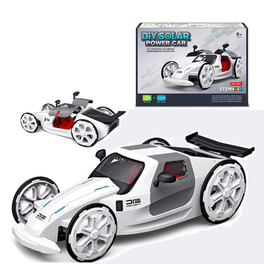 DIY Solar Power Car Electric Four-Wheel Drive Model Educational Toys for Children