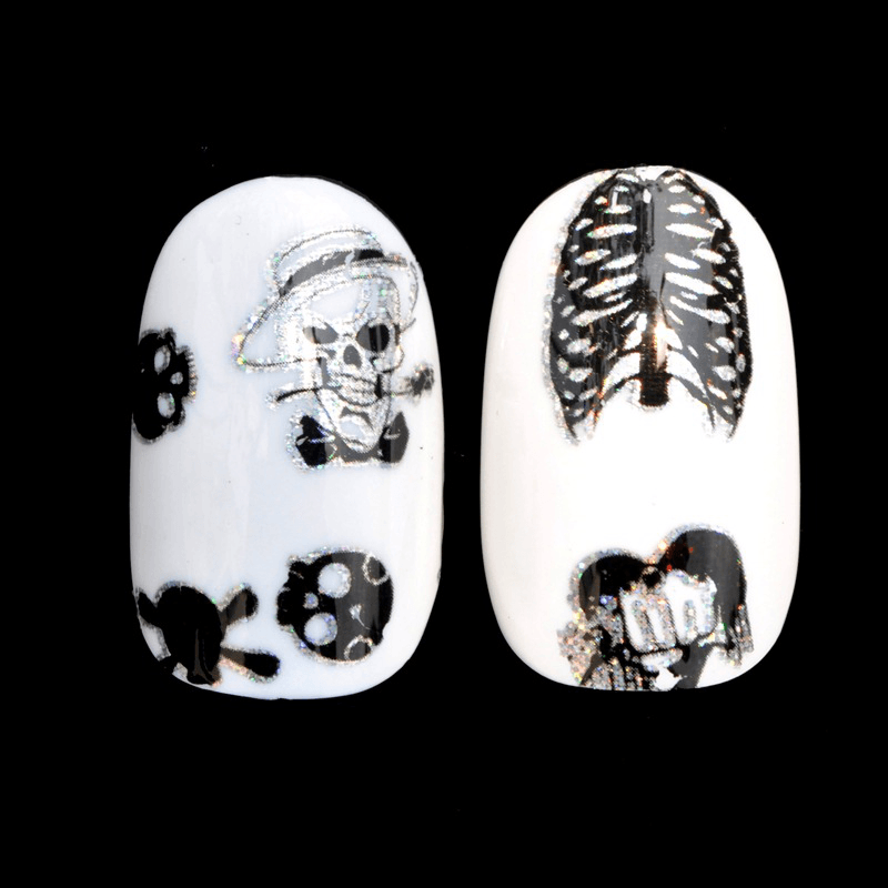 Dancingnail Nagelaufkleber, Halloween-Schädelkopf, Punk-Stil, Zombie-Design