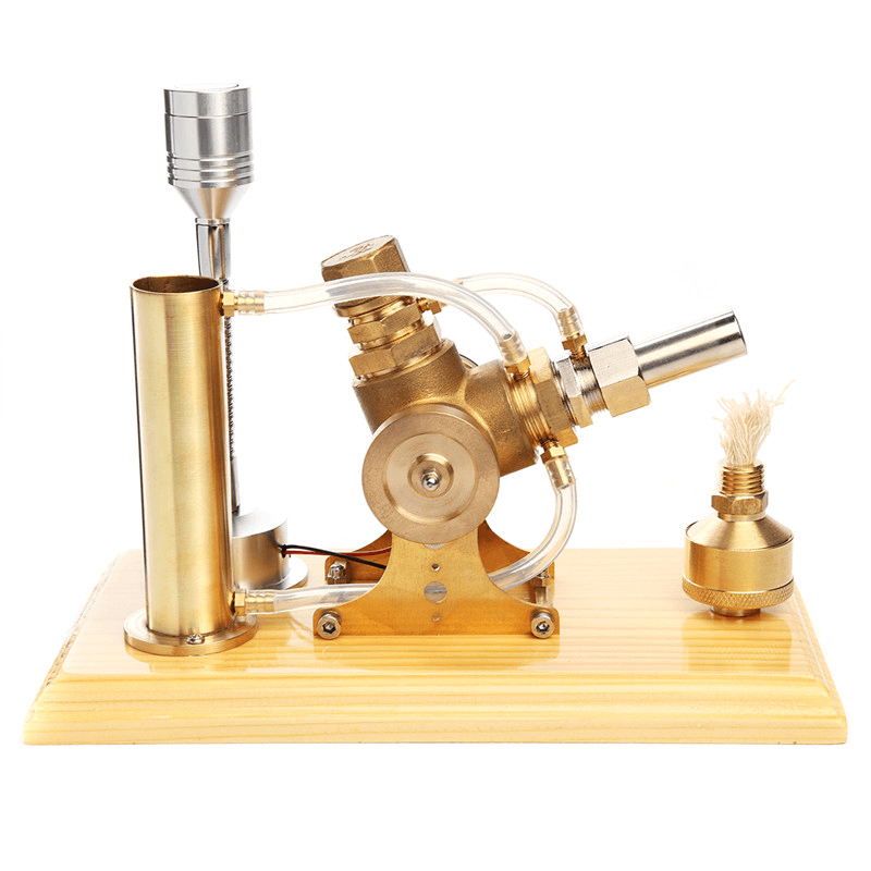 Full Brass Shell Air Stirling Engine Model 3000RPM with LED Lamp Gift Collection