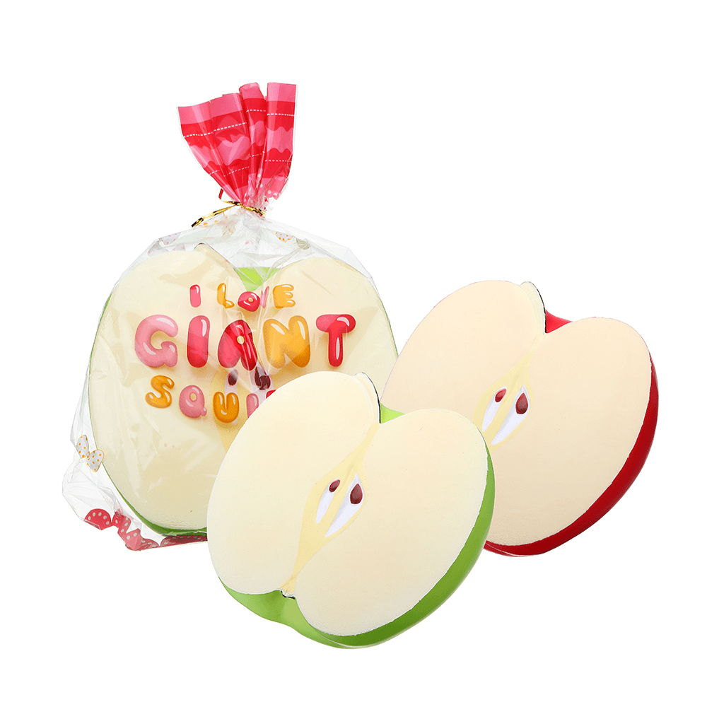 Huge Squishy 9.45In 24Cm Half Apple Green Red Slow Rising Jumbo Giant Soft Squishies Soft Stress Reliever Toy