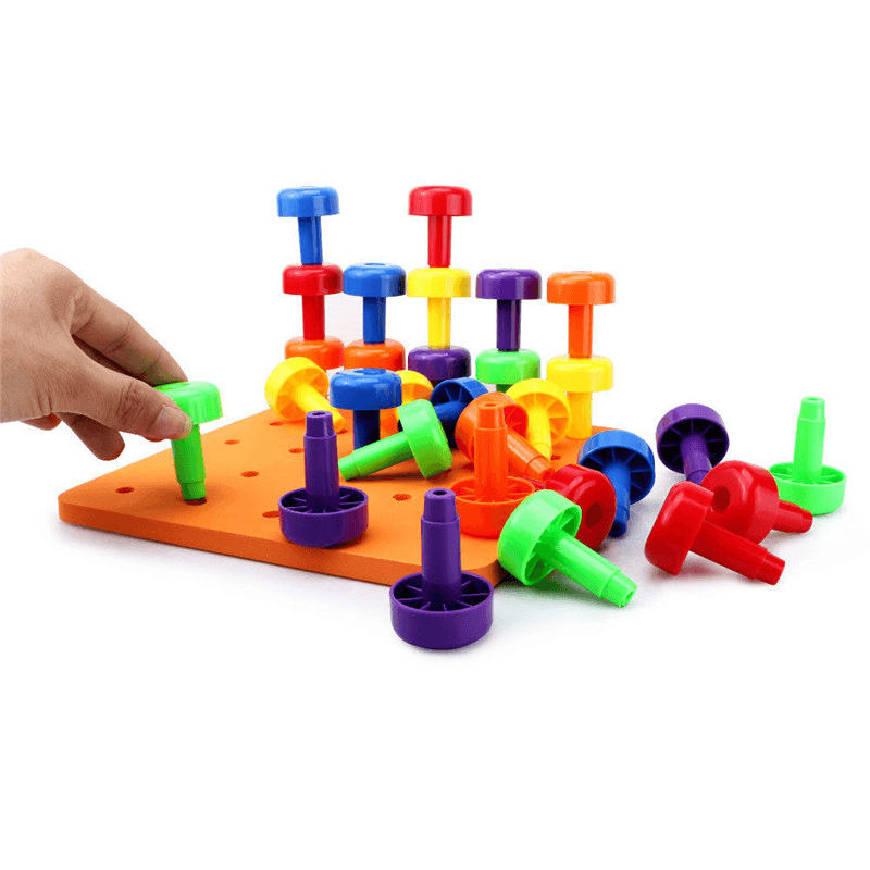 30-teiliges Stecktafel-Set, Montessori-Berufs-Feinmotorikspielzeug für Kleinkinder, Stecktafel